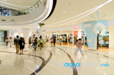 Blurred Shopping Mall Background Stock Photo