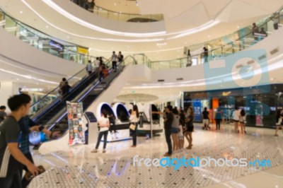 Blurred Shopping Mall Background Stock Photo