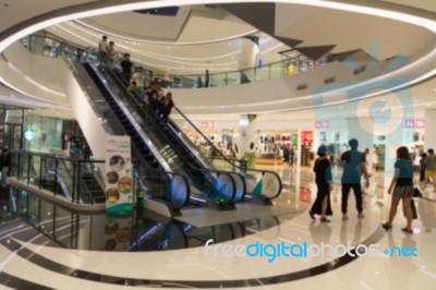 Blurred Shopping Mall Background Stock Photo