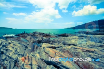 Blurry Of Seascape For Background Stock Photo