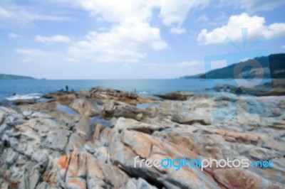 Blurry Of Seascape For Background Stock Photo