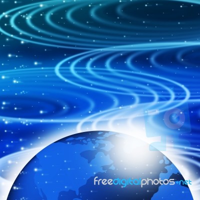 Blye Rippling Background Means Ripples Circles And Earth
 Stock Image