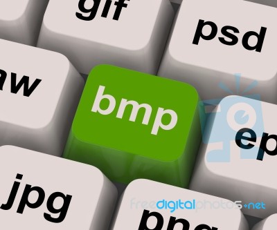 Bmp Key Shows Bitmap Format Stock Image