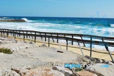 Boardwalk To Local Beach Stock Photo