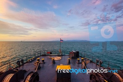 Boat In The Ocean Stock Photo