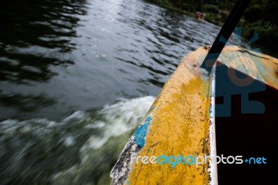 Boat Moving On Water Stock Photo