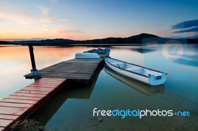 Boat On Lake Stock Photo