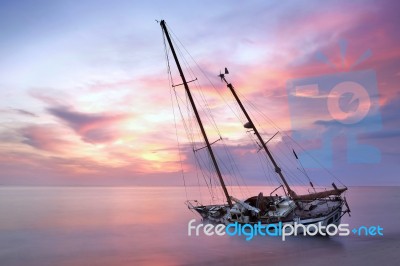 Boat Wreck Stock Photo