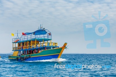 Boating In The Sea Stock Photo