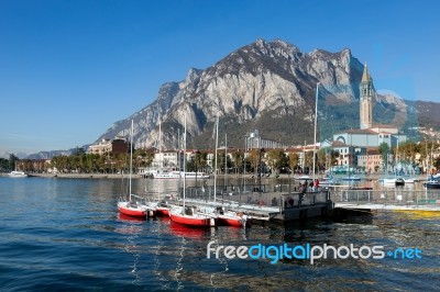 Boats At Lake Como Stock Photo