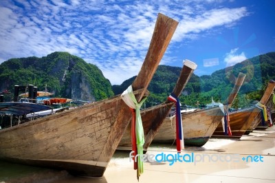 Boats At Phi Phi Stock Photo