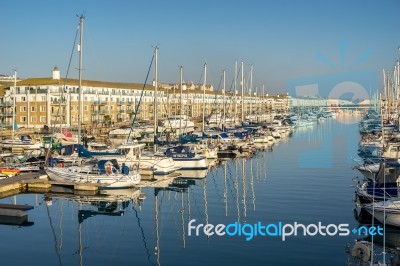 Boats In The Marina In Brighton Stock Photo