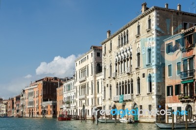 Boats Moored In Venice Stock Photo