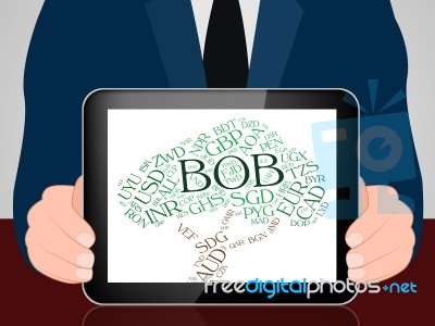 Bob Currency Represents Bolivia Boliviano And Bolivianos Stock Image