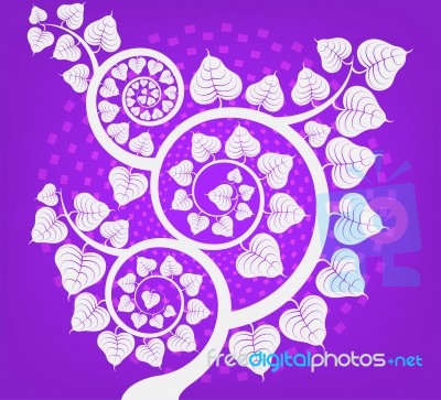 Bodhi Tree Asian Culture On A Purple Background Stock Image