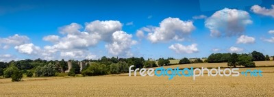 Bodiam Castle Landscape Stock Photo