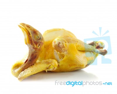 Boiled Chicken On A White Background Stock Photo