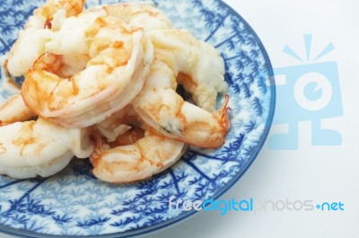 Boiled Shrimp Stock Photo