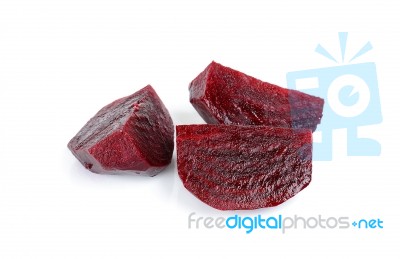 Boiled Sliced Beetroot Isolated On White Stock Photo