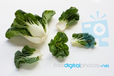 Bok Choy On White Background Stock Photo