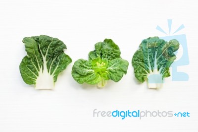 Bok Choy On White Background Stock Photo