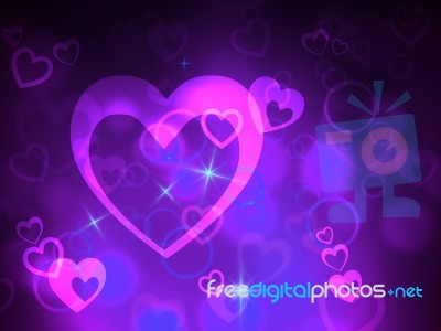 Bokeh Heart Indicates Valentine Day And Abstract Stock Image