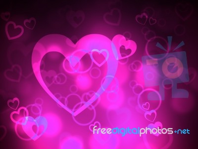 Bokeh Heart Represents Valentines Day And Backgrounds Stock Image