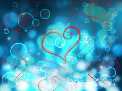 Bokeh Heart Shows Valentines Day And Abstract Stock Image