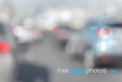 Bokhe Of Traffic Jam As Background Stock Photo