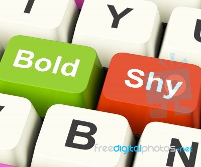 Bold Shy Keys Show Confident And Reserved Stock Image