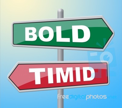 Bold Timid Shows Display Cautious And Introvert Stock Image