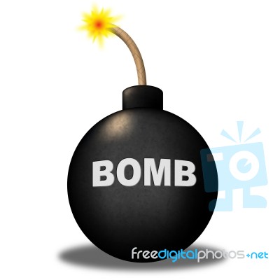 Bomb Danger Indicates Caution Dangerous And Warning Stock Image