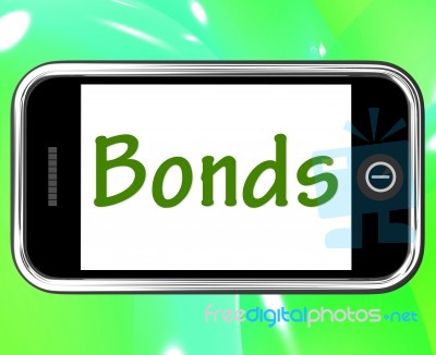 Bonds Smartphone Means Online Business Connections And Networkin… Stock Image