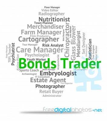 Bonds Trader Indicating Traders Indentures And Selling Stock Image