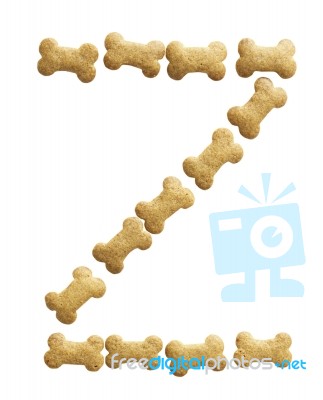 Bone Shape Dog Food Letter Z Stock Photo