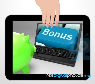 Bonus Key Displays Incentives And Extras On Web Stock Image