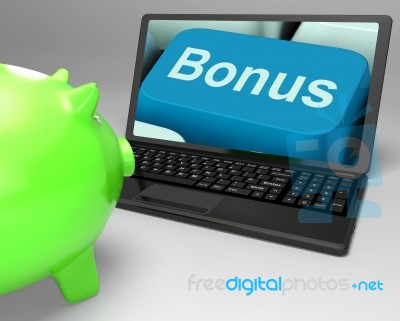 Bonus Key Shows Incentives And Extras On Web Stock Image