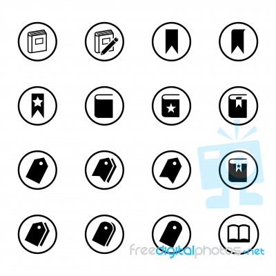 Book And Bookmarks Icon -  Iconic Design Stock Image