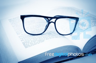 Book And Glasses Stock Photo