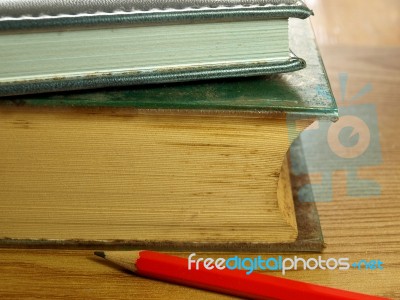 Book And Pencil Stock Photo