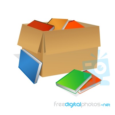 Books And Box Stock Image