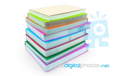 Books Isolated On White Background Stock Photo