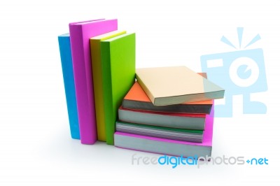 Books Isolated On White Background Stock Photo