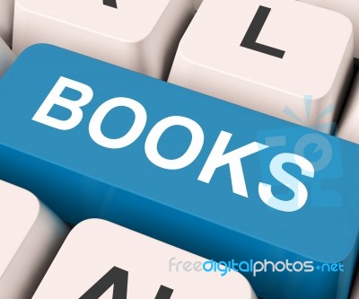 Books Key Means Novel Or Magazine
 Stock Image