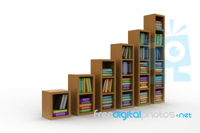 Books On A Wooden Shelf Stock Image