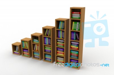 Books On A Wooden Shelf Stock Image