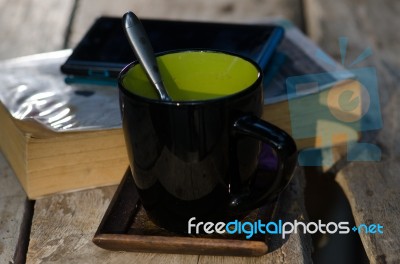 
Books, Telephone, Sunny, Morning Stock Photo