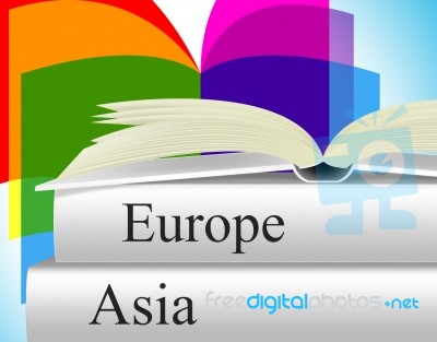 Books Travel Indicates Asia Voyage And Fiction Stock Image