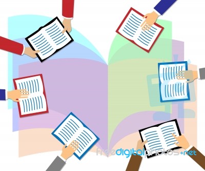 Books With Copyspace Means Study And Knowledge Stock Image