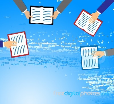 Books With Copyspace Represents Copy-space Blank And Education Stock Image